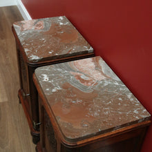 Load image into Gallery viewer, x SOLD Antique French Lamp Tables with Marble Tops, Bedside Cabinets, Hall Cupboards B10640