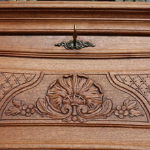 Load image into Gallery viewer, x SOLD Antique French Writing Bureau Chest of Drawer Bureau Desk Secretaire Oak Leather B10164