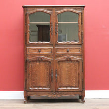Load image into Gallery viewer, x SOLD Vintage French Oak with 4 Carved Doors 2 drawers Bookcase China Display Cabinet B10699