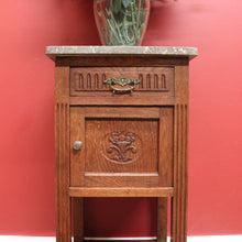 Load image into Gallery viewer, x SOLD Antique French Oak and Marble Bedside Table, Tier Base Lamp Table Bedside Table B10916