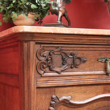 Load image into Gallery viewer, x SOLD Antique French Sideboard, Oak and Marble Top French Two Drawer Hall Cupboard B10879