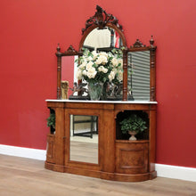 Load image into Gallery viewer, x SOLD Antique English Credenza Antique Burr Walnut and Marble Mirror Back Sideboard B10678
