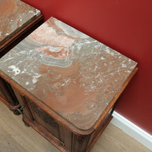 Load image into Gallery viewer, x SOLD Antique French Lamp Tables with Marble Tops, Bedside Cabinets, Hall Cupboards B10640