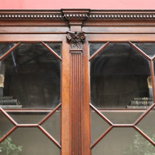 Load image into Gallery viewer, x SOLD Antique English Mahogany China Cabinet, English Bookcase with Cupboard Base B10744