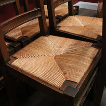 Load image into Gallery viewer, x SOLD - Set of 6 Antique French Rush Seat Dining Chairs, 6 Antique French Kitchen Chairs B10783