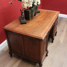 Load image into Gallery viewer, x SOLD Antique French Desk, French Oak Office Desk, Desk with Drawers and Cupboard B10851