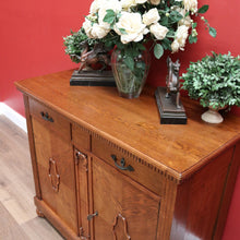 Load image into Gallery viewer, x SOLD Antique French Sideboard, Art Deco Oak 2 Drawer Drinks Cupboard, Hall Cabinet B10685