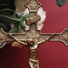 Load image into Gallery viewer, x SOLD Vintage Altar Crucifix, French Cross Vintage French Brass Crucifix, Christ Jesus B10899