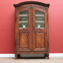 Load image into Gallery viewer, Antique French Cherrywood 2 Door 19th Century Glass Door Bookcase China Cabinet B10700