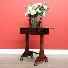 Load image into Gallery viewer, x SOLD Antique English Works Table, Lamp Bedside Table, Antique Mahogany Sewing Table B10313