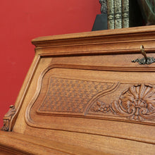Load image into Gallery viewer, x SOLD Antique French Writing Bureau Chest of Drawer Bureau Desk Secretaire Oak Leather B10164