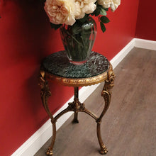 Load image into Gallery viewer, x SOLD Antique Italian Lamp Table Side Table, Gilt Cast Iron Marble Jardinière Stand B10480