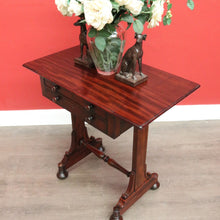 Load image into Gallery viewer, x SOLD Antique English Works Table, Lamp Bedside Table, Antique Mahogany Sewing Table B10313