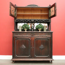 Load image into Gallery viewer, x SOLD Antique French Oak Sideboard 2 Height Cabinet Cupboard, one of 2. B10213