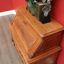 Load image into Gallery viewer, x SOLD Antique French Writing Bureau Chest of Drawer Bureau Desk Secretaire Oak Leather B10164