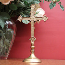 Load image into Gallery viewer, x SOLD Vintage Altar Crucifix, French Cross Vintage French Brass Crucifix, Christ Jesus B10899