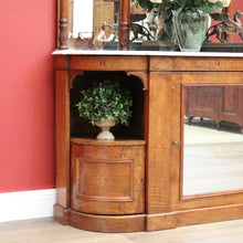 Load image into Gallery viewer, x SOLD Antique English Credenza Antique Burr Walnut and Marble Mirror Back Sideboard B10678