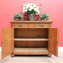 Load image into Gallery viewer, x SOLD Antique French Sideboard, Art Deco Oak 2 Drawer Drinks Cupboard, Hall Cabinet B10685