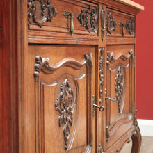 Load image into Gallery viewer, x SOLD Antique French Sideboard, Oak and Marble Top French Two Drawer Hall Cupboard B10879