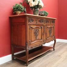 Load image into Gallery viewer, x SOLD Antique French Sideboard, Oak and Marble Top French Two Drawer Hall Cupboard B10879