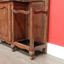 Load image into Gallery viewer, x SOLD Antique French Oak Hall Stand, Mirror Back Hall Tree Coat Rack. Umbrella Stand. B9825