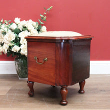 Load image into Gallery viewer, x SOLD Antique English Sewing Box, Walnut, Burr Walnut Knitting Cabinet, Footstool Seat B11001