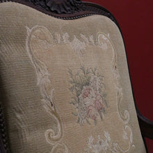 Load image into Gallery viewer, x SOLD Antique Grandfather Chair, Oak and Tapestry Padded Arm Armchair Grandfather Seat B10782