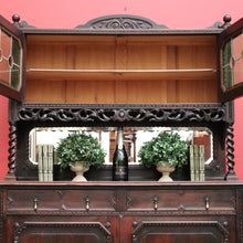Load image into Gallery viewer, x SOLD Antique French Oak Sideboard 2 Height Cabinet Cupboard, one of 2. B10213