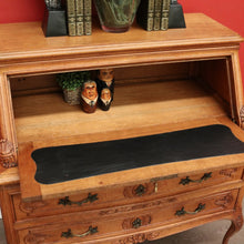 Load image into Gallery viewer, x SOLD Antique French Writing Bureau Chest of Drawer Bureau Desk Secretaire Oak Leather B10164