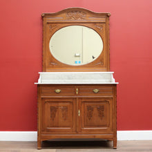 Load image into Gallery viewer, x SOLD Antique French Dressing Table, Mirror Back Sideboard, Cabinet, Cupboard in Oak B10629