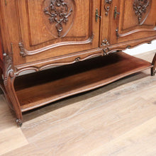 Load image into Gallery viewer, x SOLD Antique French Sideboard, Oak and Marble Top French Two Drawer Hall Cupboard B10879