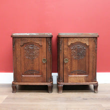 Load image into Gallery viewer, x SOLD Antique French Lamp Tables with Marble Tops, Bedside Cabinets, Hall Cupboards B10640
