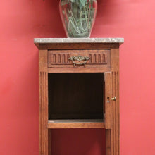 Load image into Gallery viewer, x SOLD Antique French Oak and Marble Bedside Table, Tier Base Lamp Table Bedside Table B10916