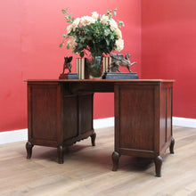 Load image into Gallery viewer, x SOLD Antique French Desk, French Oak Office Desk, Desk with Drawers and Cupboard B10851