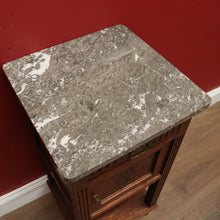 Load image into Gallery viewer, x SOLD Antique French Oak and Marble Bedside Table, Tier Base Lamp Table Bedside Table B10916