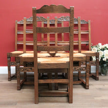 Load image into Gallery viewer, x SOLD - Set of 6 Antique French Rush Seat Dining Chairs, 6 Antique French Kitchen Chairs B10783