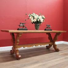 Load image into Gallery viewer, X SOLD Antique French Oak Refectory Table or Dining Kitchen Table with Stretcher Base. B11213