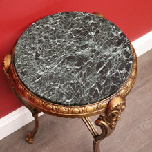 Load image into Gallery viewer, x SOLD Antique Italian Lamp Table Side Table, Gilt Cast Iron Marble Jardinière Stand B10480