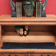 Load image into Gallery viewer, x SOLD Antique French Writing Bureau Chest of Drawer Bureau Desk Secretaire Oak Leather B10164