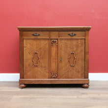 Load image into Gallery viewer, x SOLD Antique French Sideboard, Art Deco Oak 2 Drawer Drinks Cupboard, Hall Cabinet B10685