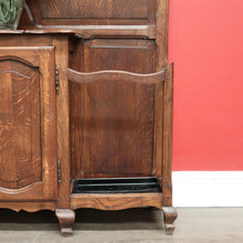 Load image into Gallery viewer, x SOLD Antique French Oak Hall Stand, Mirror Back Hall Tree Coat Rack. Umbrella Stand. B9825