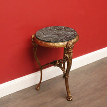 Load image into Gallery viewer, x SOLD Antique Italian Lamp Table Side Table, Gilt Cast Iron Marble Jardinière Stand B10480