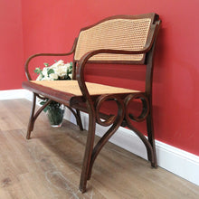 Load image into Gallery viewer, x SOLD Vintage Beech and Cane Bentwood Armchair, Hall Seat, Hall Bench Arm Chair B10986