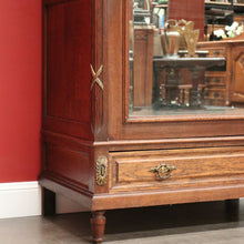 Load image into Gallery viewer, x SOLD Antique French Wardrobe, Armoire, Blind Bookcase, Linen Press.  Oak, Gilt Brass and Bevelled Mirror. B10532