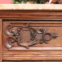 Load image into Gallery viewer, x SOLD Antique French Sideboard, Oak and Marble Top French Two Drawer Hall Cupboard B10879