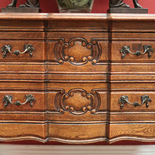 Load image into Gallery viewer, x SOLD Antique French Chest of Drawers, Hall Cabinet Cupboard of 2 Drawers, Oak & Brass B11085