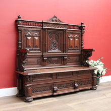 Load image into Gallery viewer, x SOLD Antique French Hall Seat, French Gothic Carved Blanket Box Bench Seat Hall Chair B10154