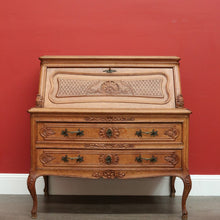Load image into Gallery viewer, x SOLD Antique French Writing Bureau Chest of Drawer Bureau Desk Secretaire Oak Leather B10164