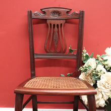 Load image into Gallery viewer, x SOLD Pair of Antique English Hall Chairs English Mahogany Lyre Back Chairs Cane Seats B11065