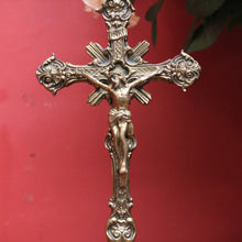 Load image into Gallery viewer, x SOLD Vintage French Crucifix, French Brass Free Standing Altar Crucifix, Cross, Jesus B10898